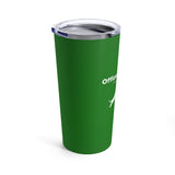 Office Assistant Pure Enthusiasm Insulated Tumbler - Image Description - Bright Green insulated tumbler with clear cover lid with part of the header, "Office" and part of an image 