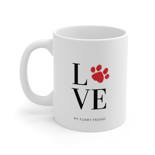 Love My Furry Friend Paw Print 11oz Mug