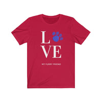 Love My Furry Friend Paw Jersey Tee